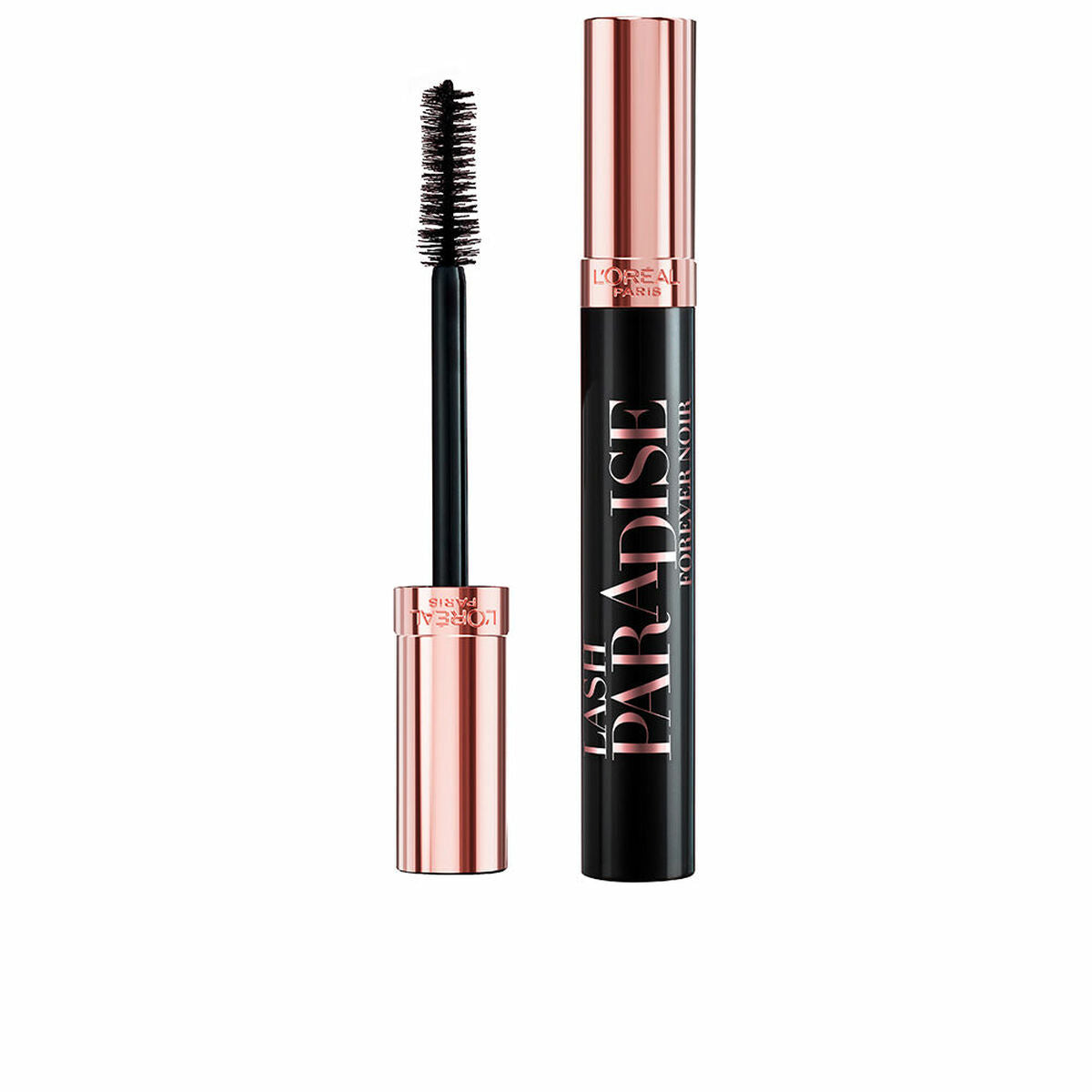 Mascara L'Oreal Make Up Lash Paradise Forever noir 6,4 ml avec brosse pour volume des cils.
