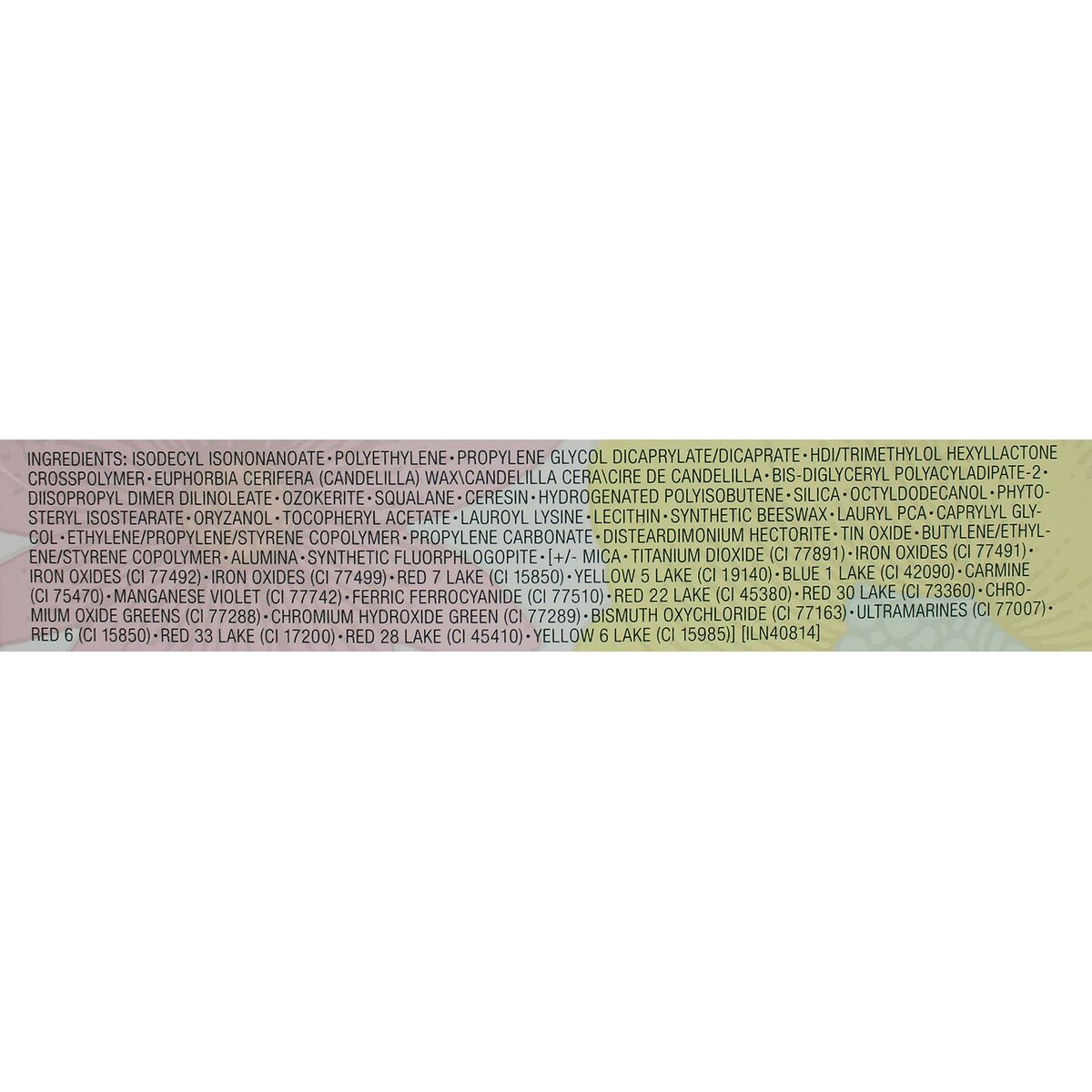 Ingredients list for Clinique Chubby Stick, including Polyethylene, Propylene Glycol and various colorants.