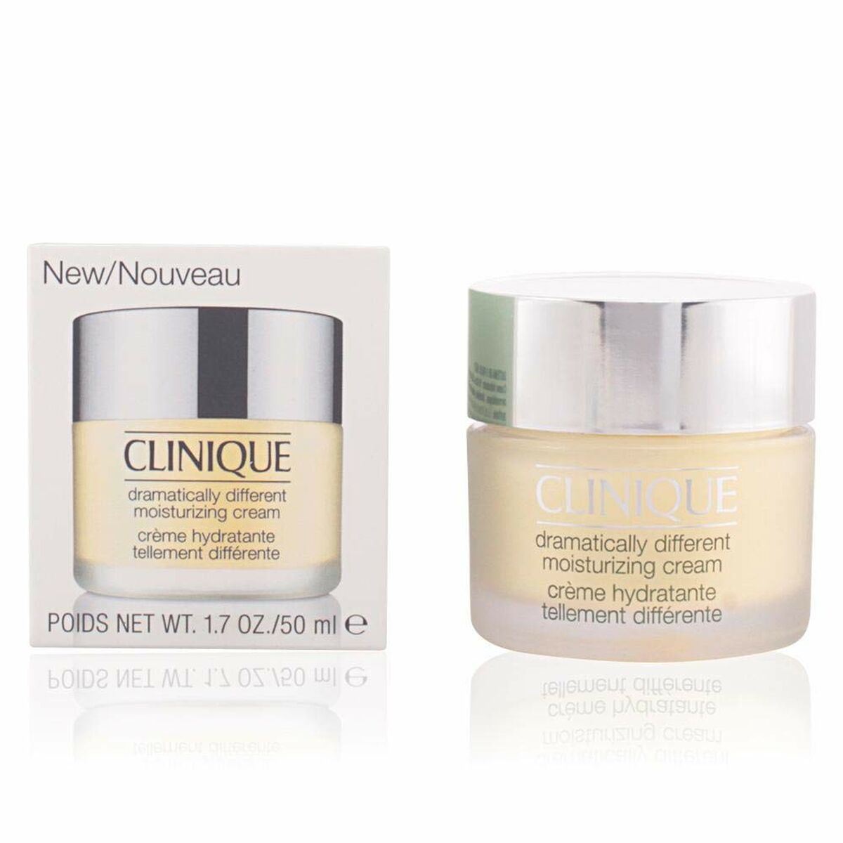 Crème hydratante Clinique Dramatically Different 50 ml avec emballage, pour un soin du visage optimal.