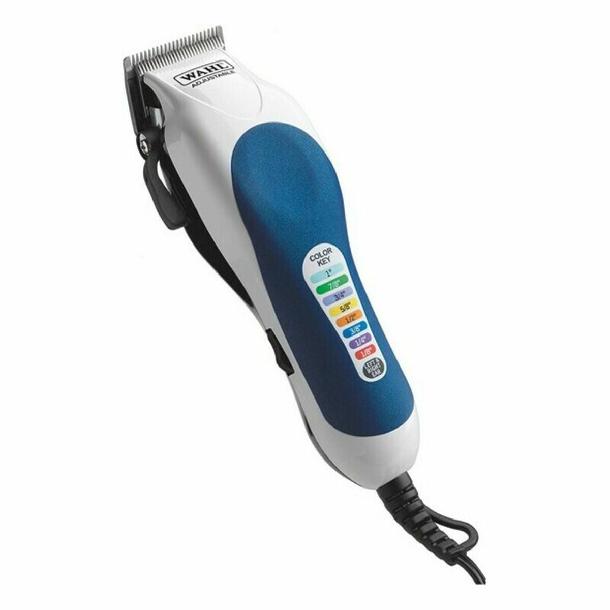 Tondeuse Wahl 09649-916 sans fil, rechargeable, avec écran et lames démontables pour une coupe précise.