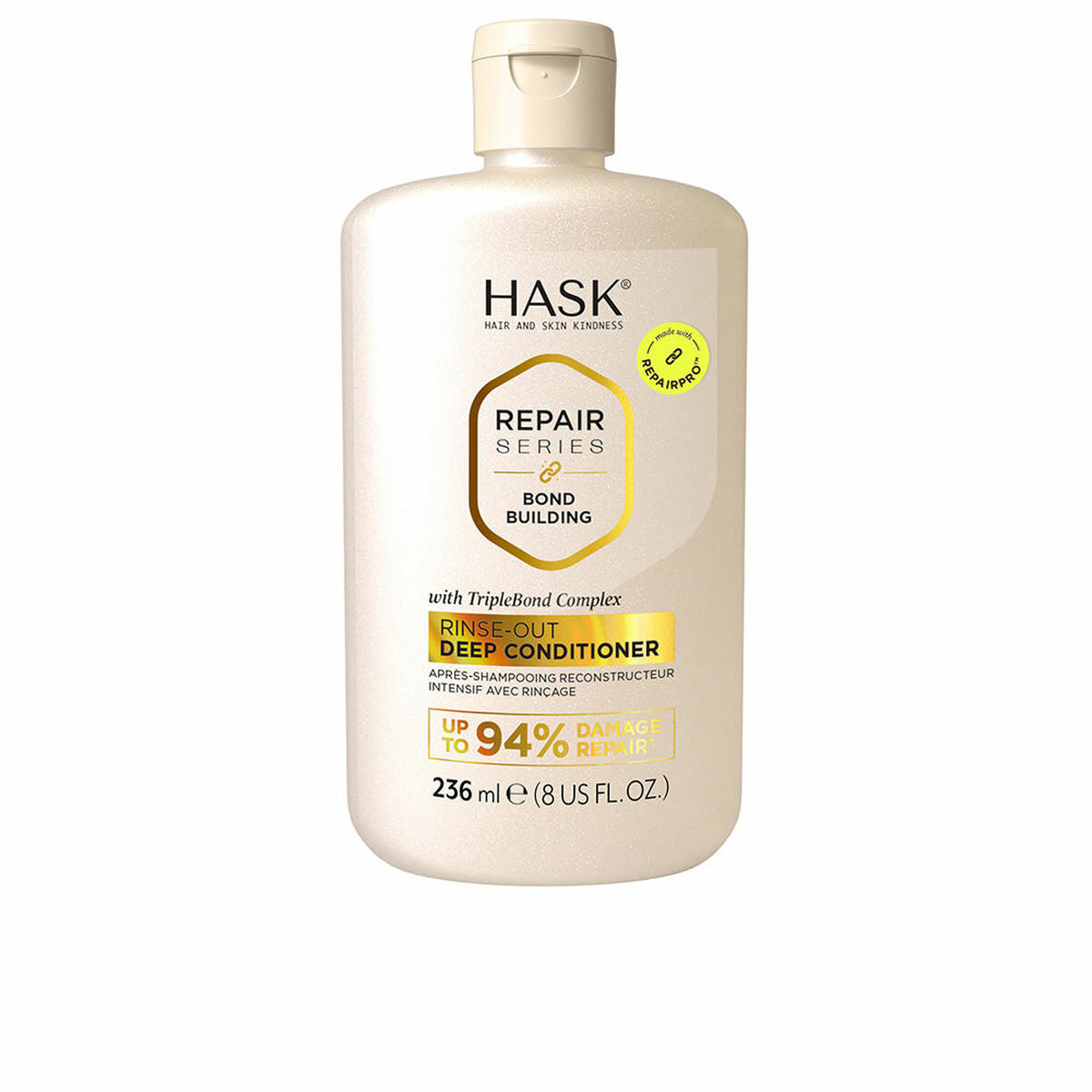 HASK REPAIR SERIES Après-shampooing, sans alcool ni sulfate, pour cheveux colorés et abîmés, 236 ml.