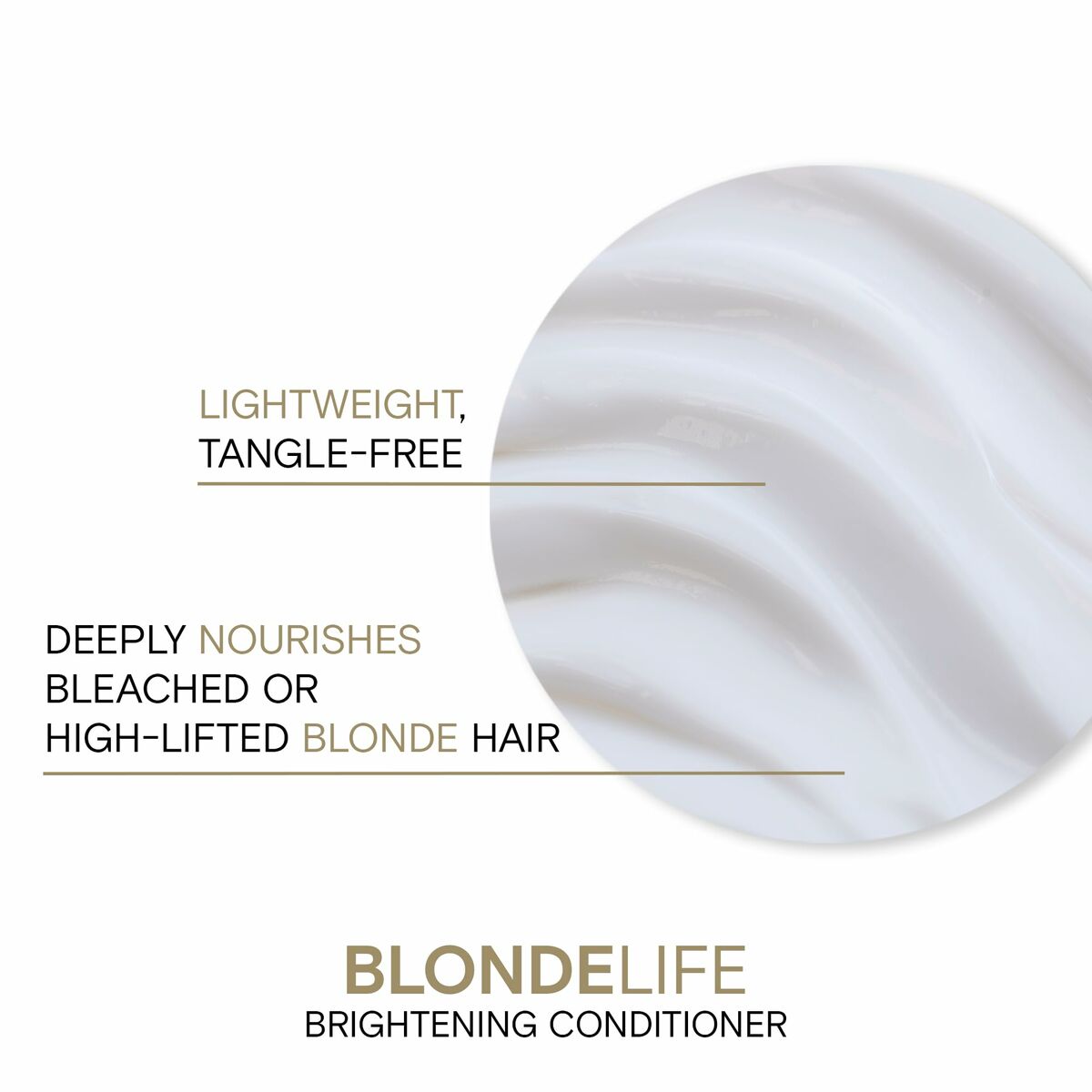 Blonde Life Brightening Conditioner description with benefits for bleached and high-lifted blonde hair.