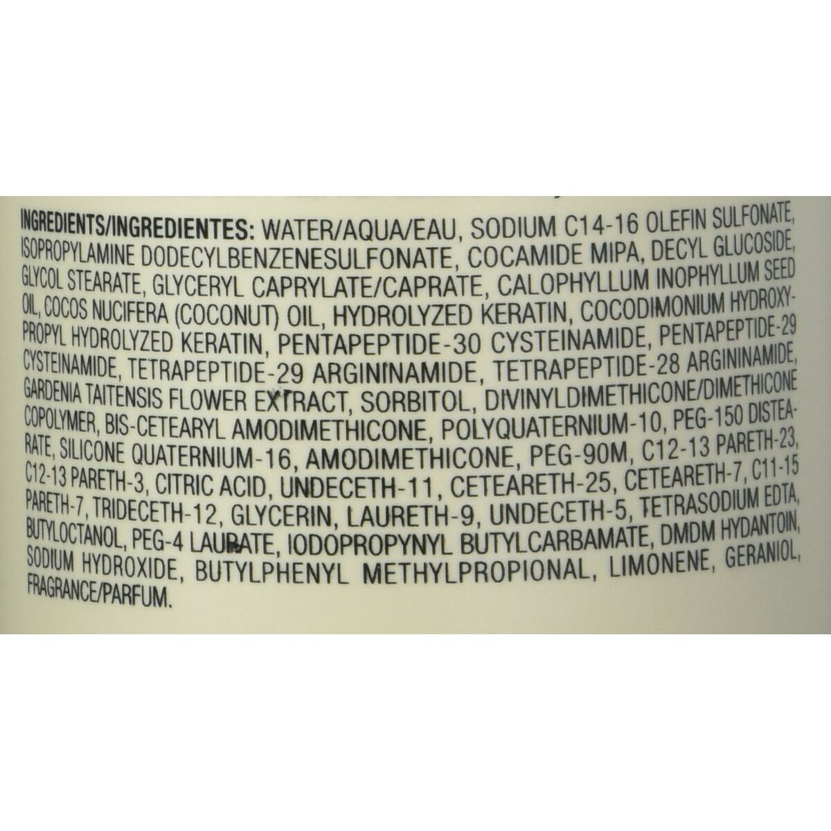 Ingredients list for Joico Blonde Life Shampoo: includes keratin, oils, and various moisturizing agents.