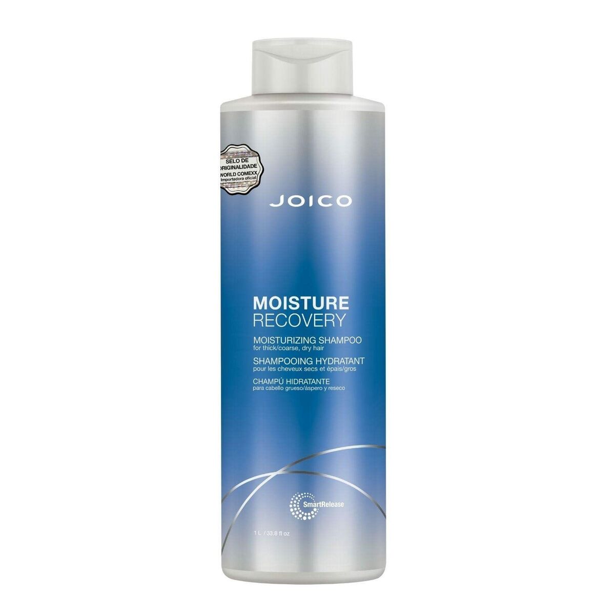 Joico Moisture Recovery moisturizing shampoo bottle for unisex hair care and hydration.