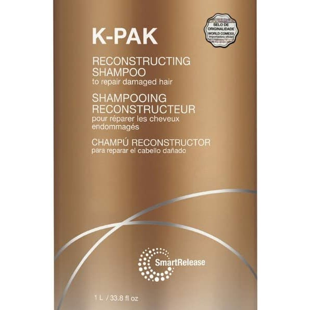 Joico K-PAK Reconstructing Shampoo 1L for repairing damaged hair, unisex formula with SmartRelease technology.