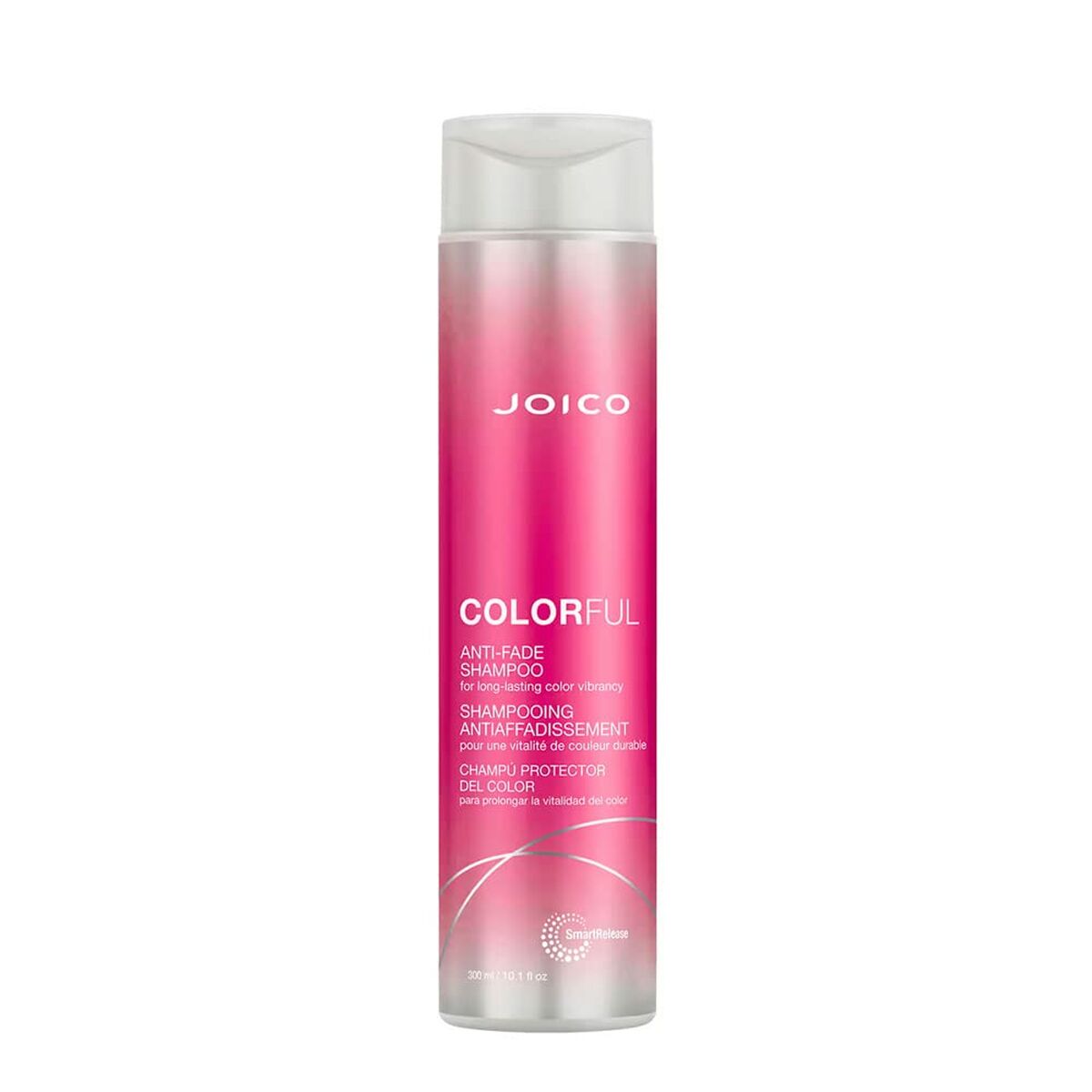 Shampooing Joico Colorful Fade 300 ml, anti-fade hair care for all hair types, cruelty-free, unisex beauty product.
