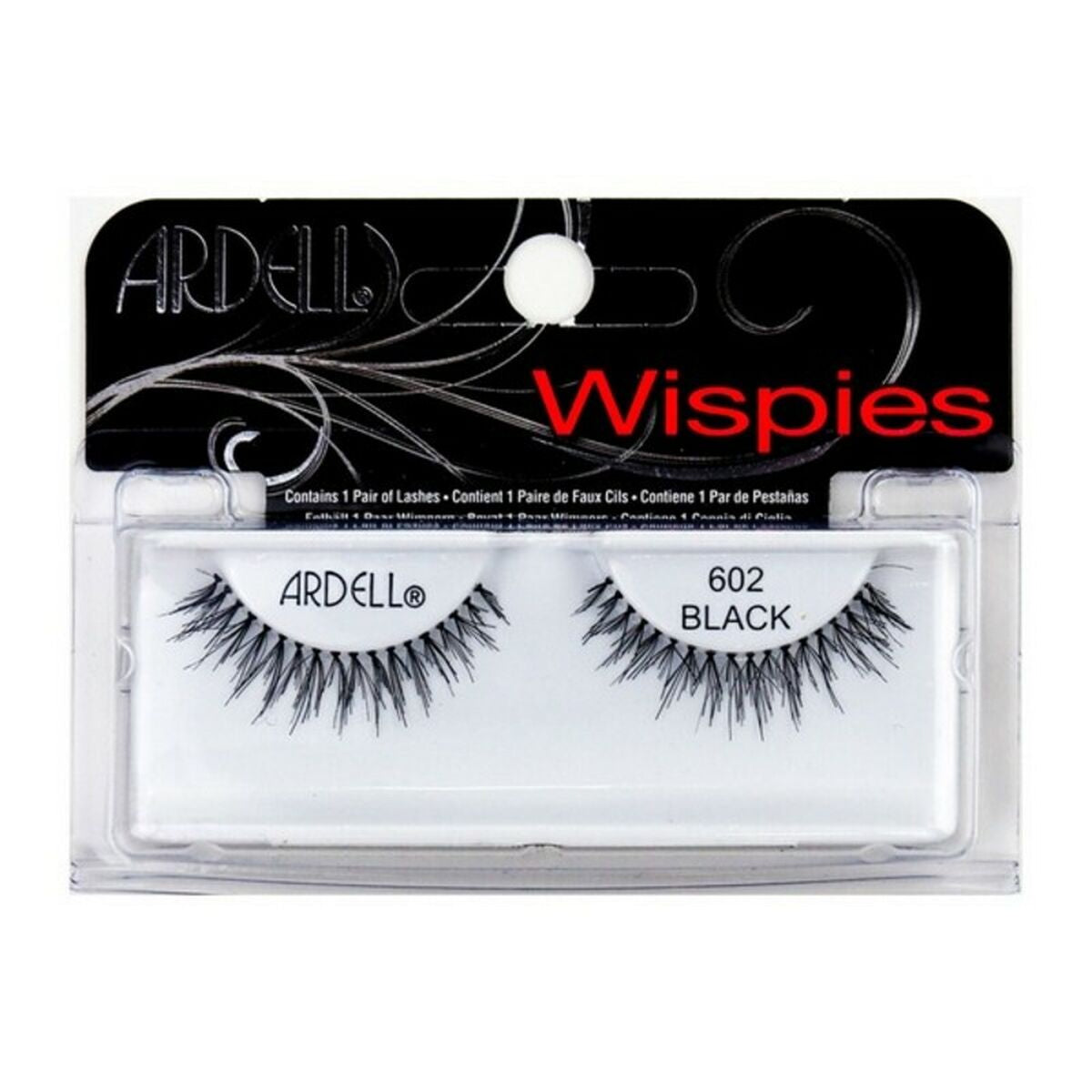 Faux cils Wispies Clusters Ardell 602 Black pack, contains 2 units for enhancing beauty and elegance.