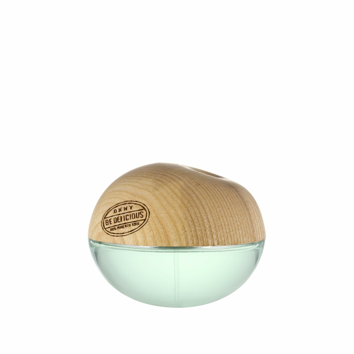 Parfum Femme DKNY Be Delicious Coconuts About Summer EDT in a round bottle with a wooden cap, 50 ml.