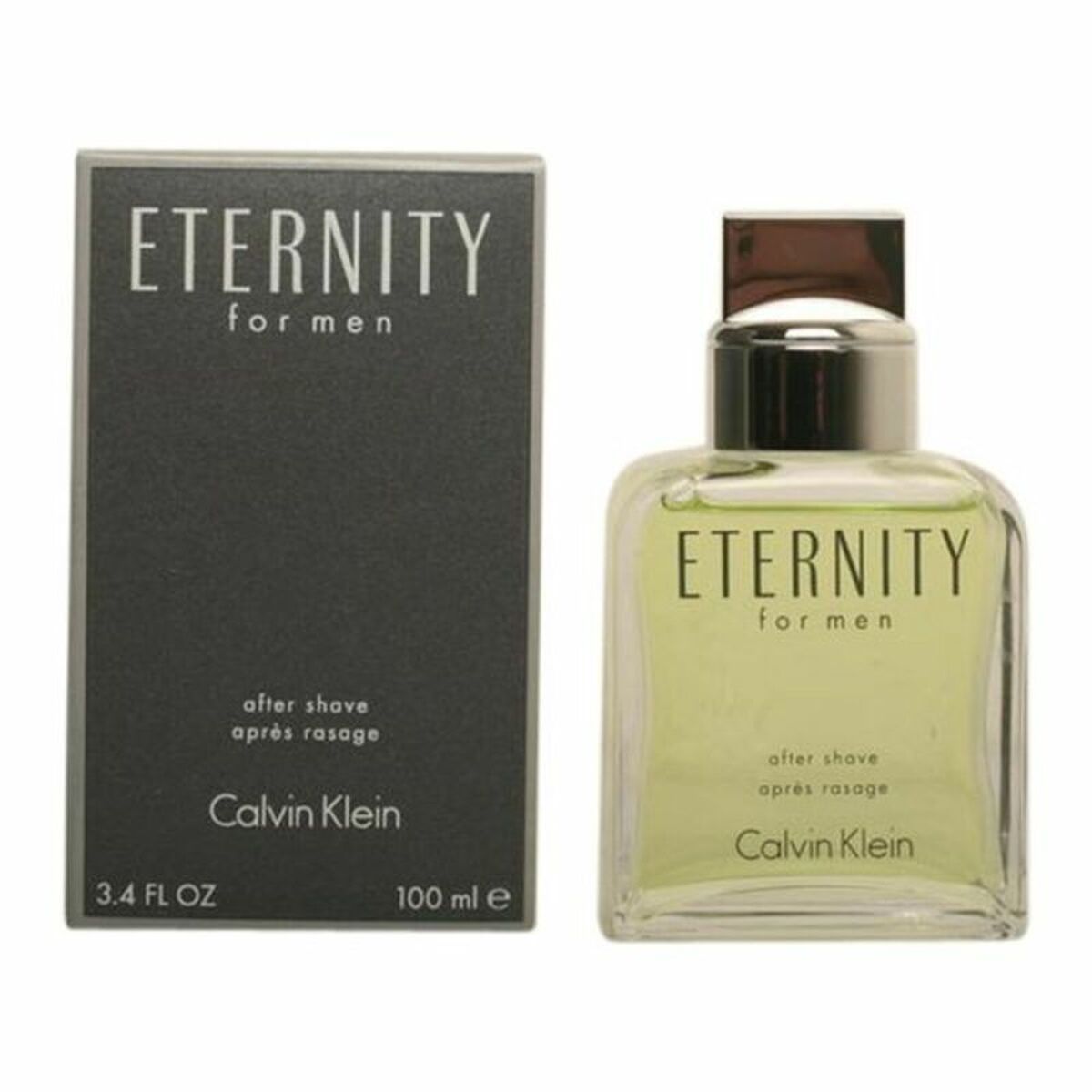 Calvin Klein Eternity 100ml after shave lotion for men with box, high-quality personal care product.