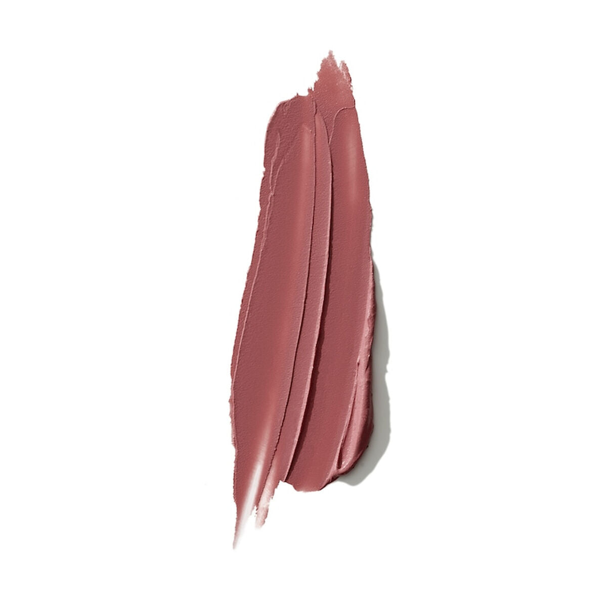 Swatch of Clinique POP LONGWEAR lipstick in a soft rose shade, showcasing rich pigment and smooth texture.