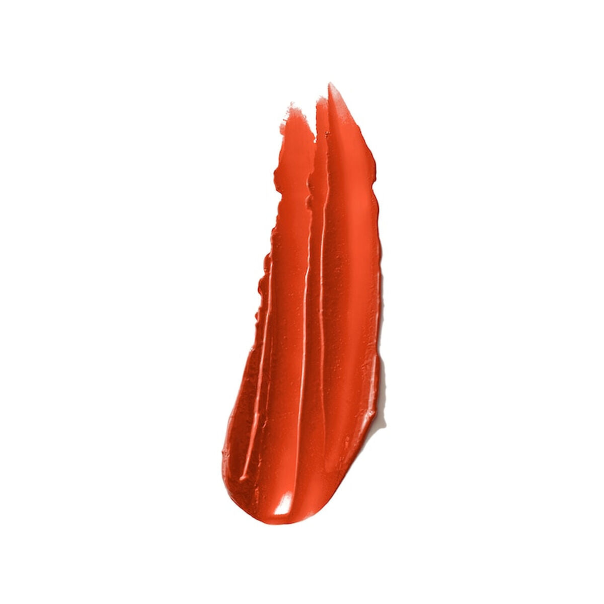 Rouge à lèvres Clinique POP LONGWEAR couleur orange sur fond blanc, 3,9 g, finition brillante.