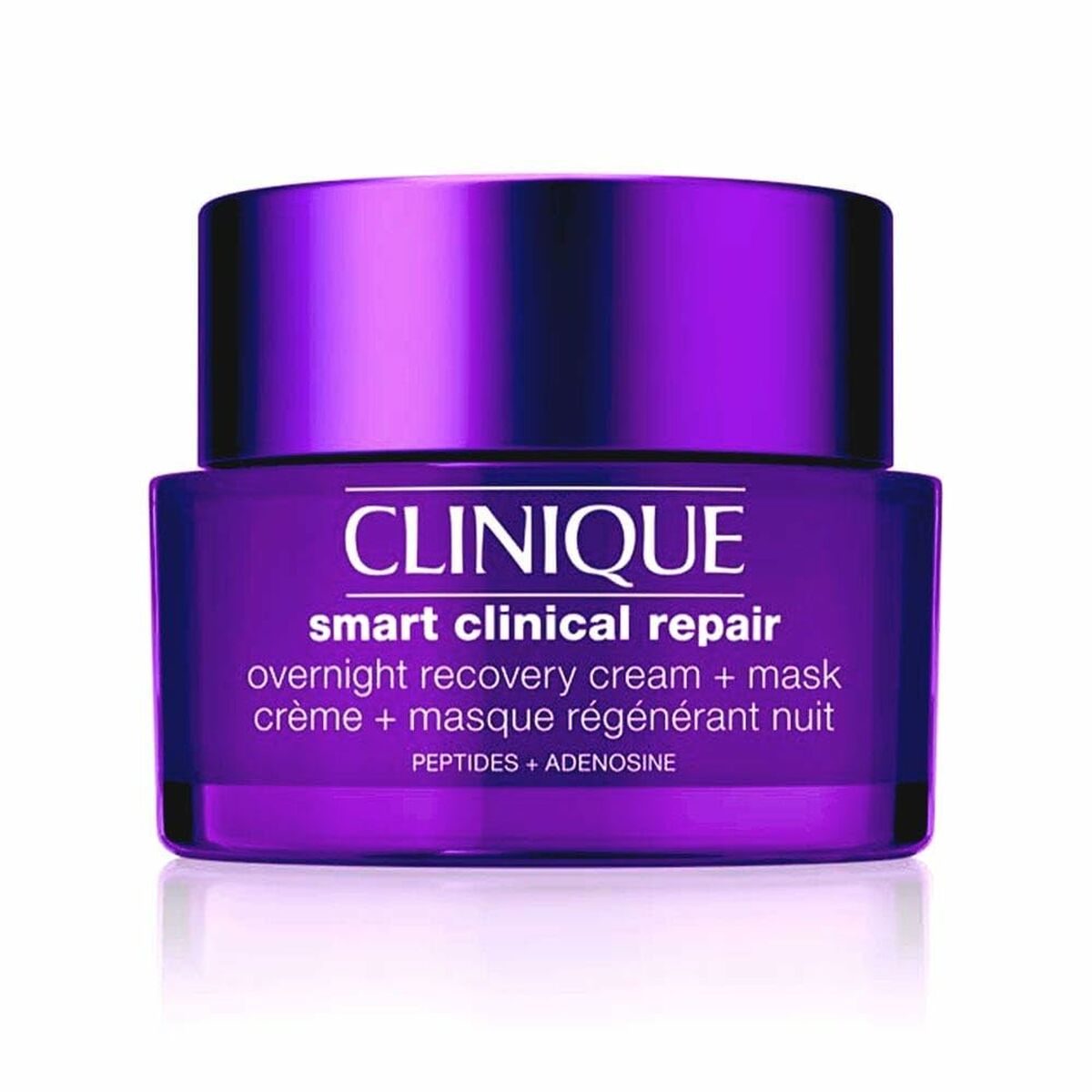 Crème hydratante Clinique SMART CLINICAL en pot violet, 50 ml, soin de nuit, hypoallergénique, pour femmes.