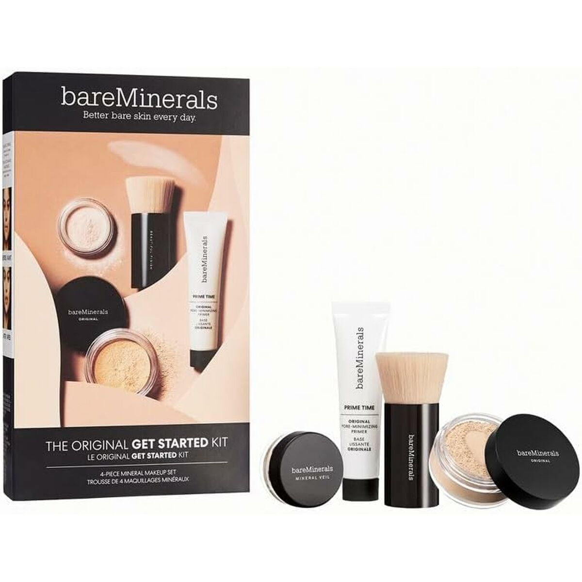 bareMinerals Original Get Started Kit with makeup essentials for a natural look, suitable for all skin types.