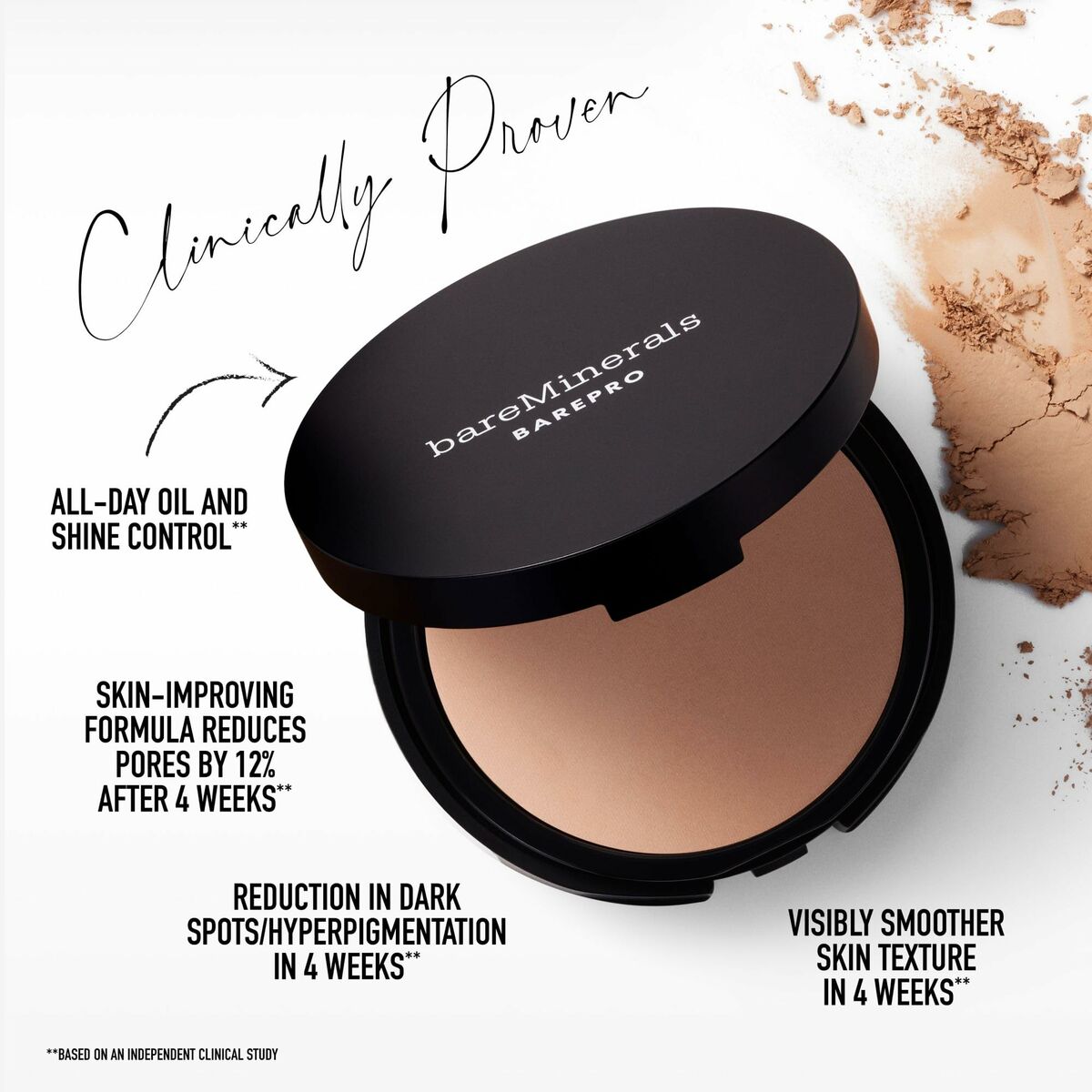 bareMinerals BAREPRO makeup set features skin-improving formula for all-day shine control and reduced pores.