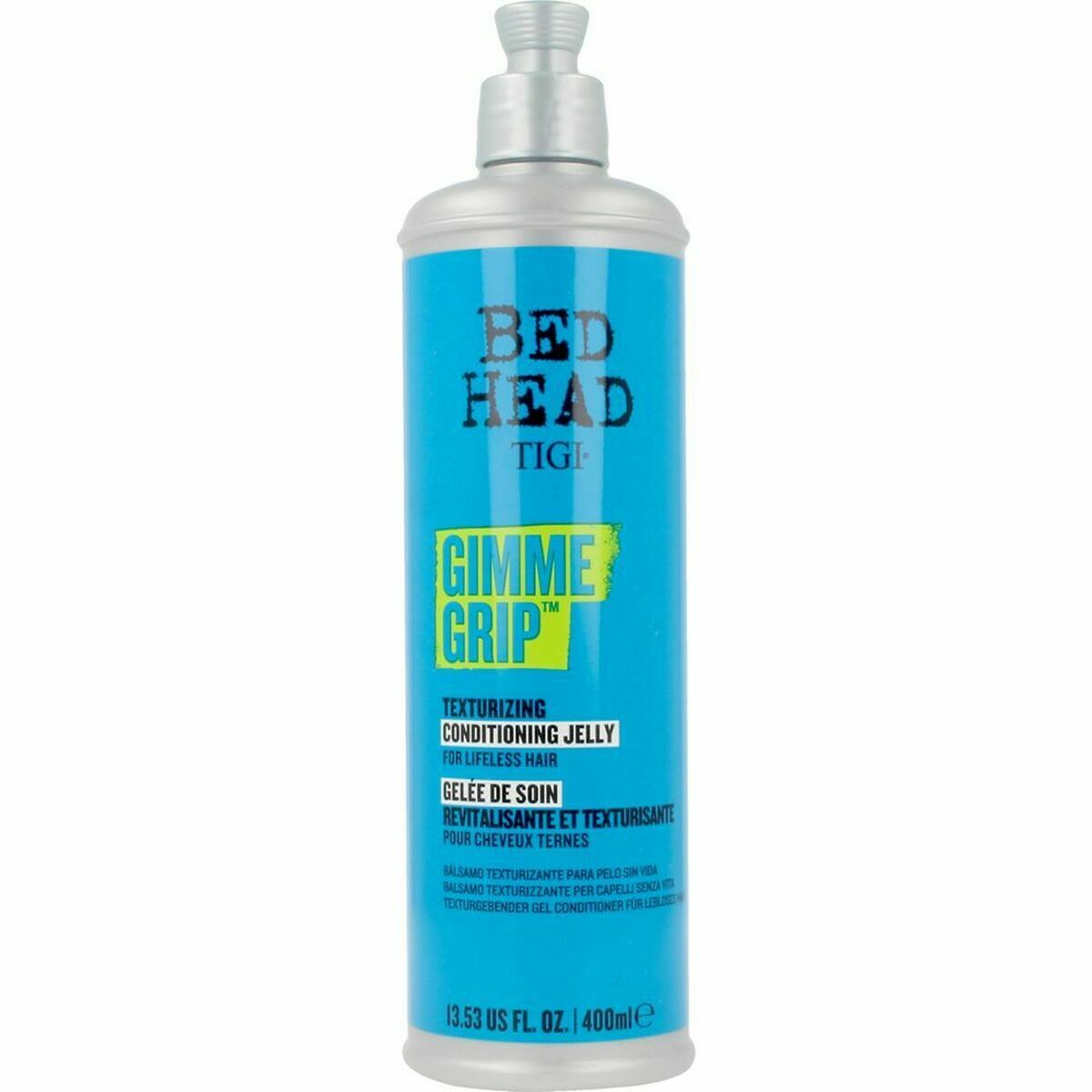 Après-shampooing Tigi Gimme Grip Texturiseur, 400 ml, gelée de soin revitalisante pour cheveux sans vie.