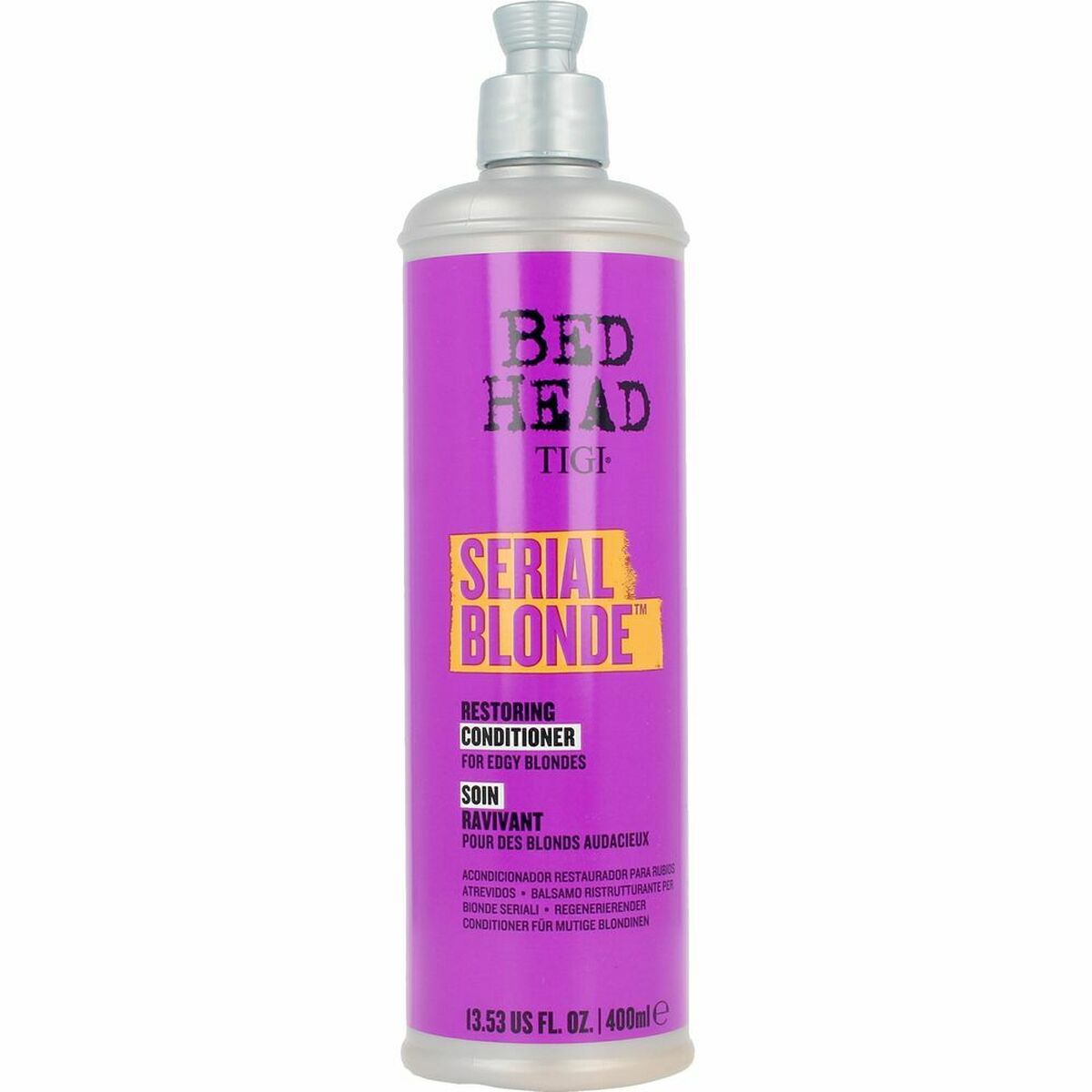 Après-shampoing réparateur Tigi Serial Blonde 400 ml, soin pour cheveux blonds abîmés.