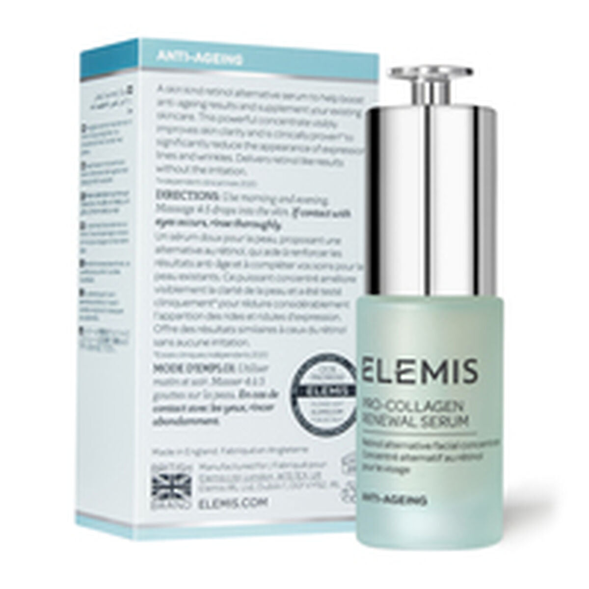 Sérum visage Elemis Collagen 15 ml pour anti-âge, texture légère, pour tous types de peau, unisexe.