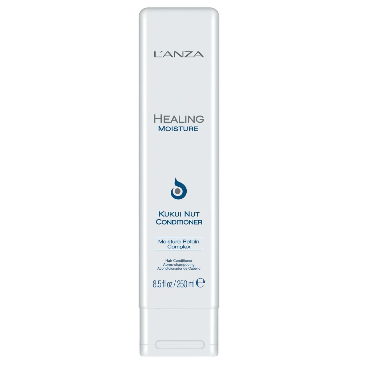Après-shampooing L'ANZA Kukui Nut 250 ml pour tous types de cheveux, texture crème, hydratation quotidienne.