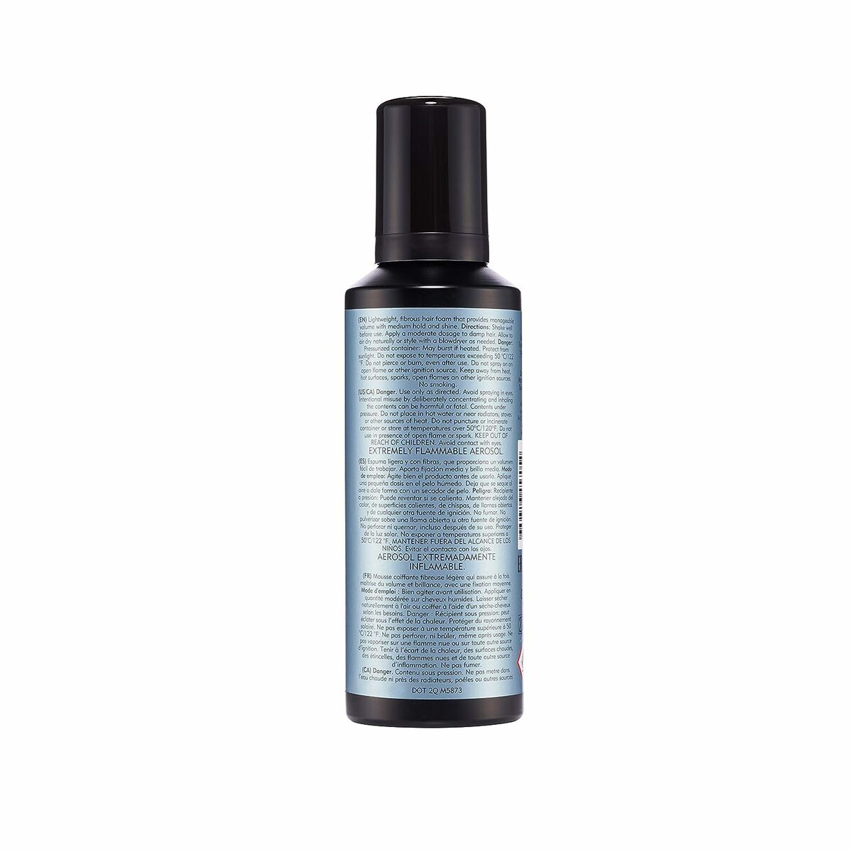 Mousse volumatrice American Crew, 200 ml, produit pour hommes, arrière de l'emballage montrant les instructions d'utilisation.
