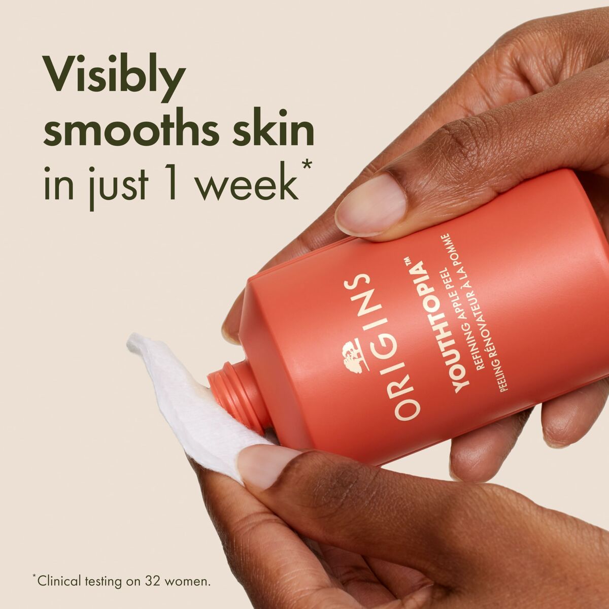 Tonique exfoliant Origins YOUTHTOPIA 100 ml, améliore la texture de la peau en 1 semaine, vegan et naturel.