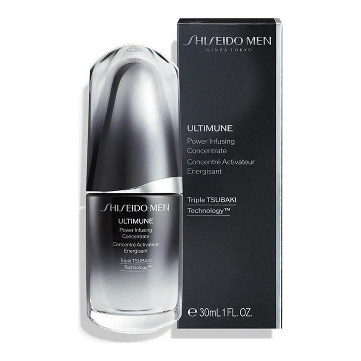 Sérum visage Shiseido Men Ultimune Power Infusing Concentrate 30ml avec technologie Triple Tsubaki.
