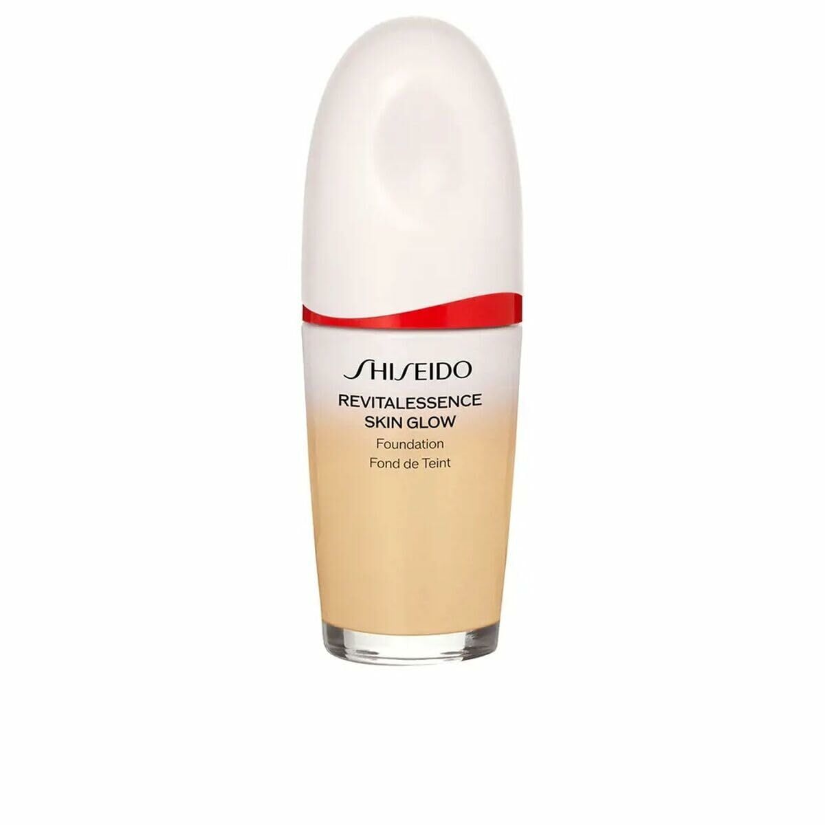 Base de maquillage liquide Shiseido Revitalessence Skin Glow 30 ml - Finition douce et radiante, formule hydratante.