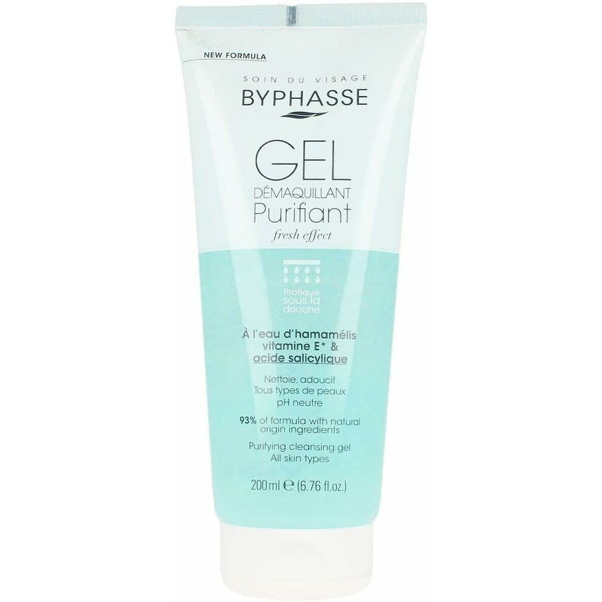 Byphasse Purifying Cleansing Gel, 200ml, with Hamamelis Water and Salicylic Acid for all skin types.