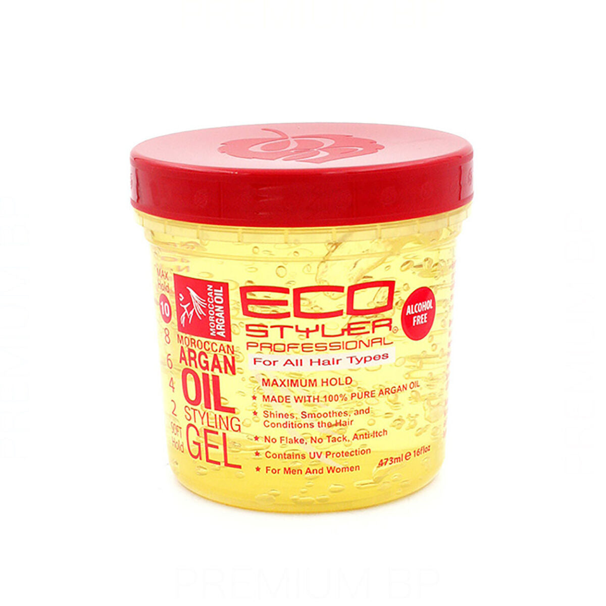 Cire Eco Styler ECO STYLER 473 ml, gel coiffant sans alcool avec huile d'argan, pour tous types de cheveux.