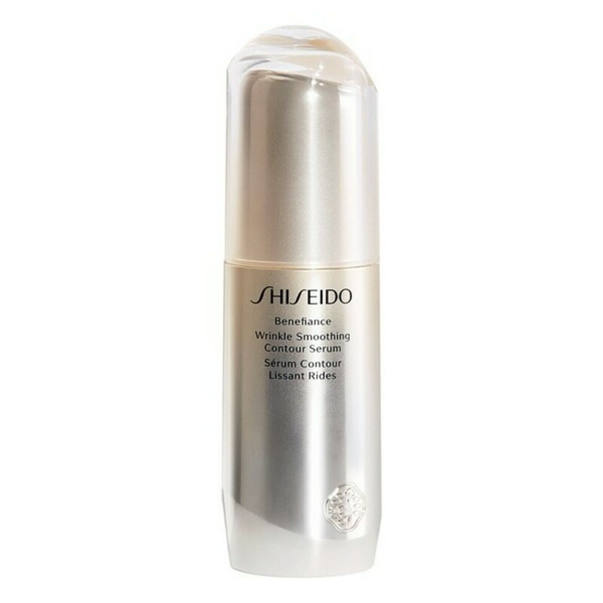 Flacon du Sérum antirides BENEFIANCE Wrinkle Smoothing de Shiseido, 30 ml, pour une peau lisse et rajeunie.