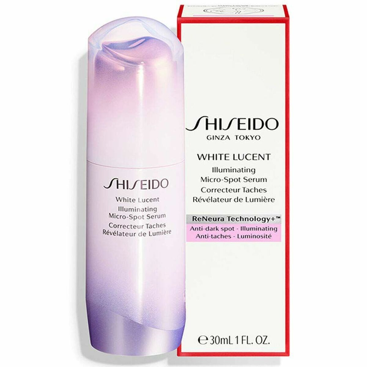 Sérum éclairant Shiseido White Lucent 30ml, hydrant et éclaircissant pour peau normale.