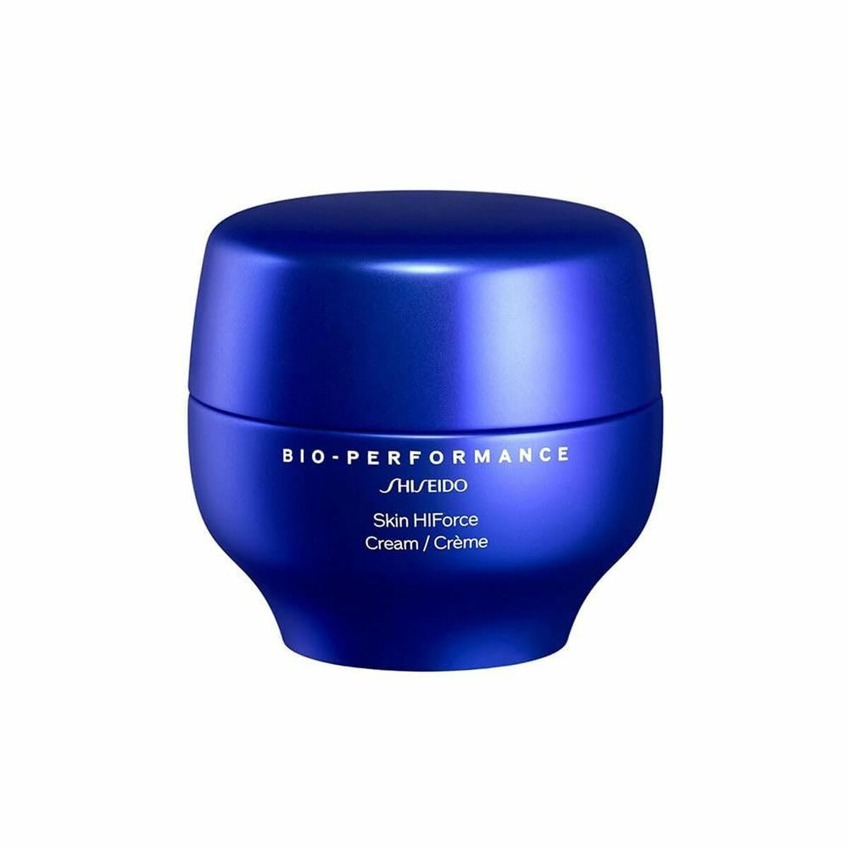 Crème hydratante pour le visage Shiseido BIO-PERFORMANCE dans un pot bleu de 50 ml.