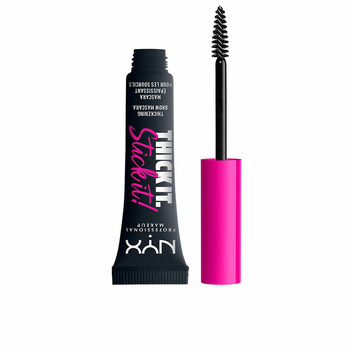 Teinture pour sourcils NYX TICK IT. STICK IT! en noir avec brosse applicatrice, vegan et non testé sur animaux.