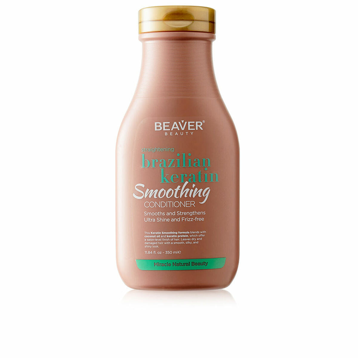 Après-shampooing Beaver BRAZILIAN KERATIN 350 ml, sans sulfate, pour cheveux abîmés, unisexe, renforce et lisse.