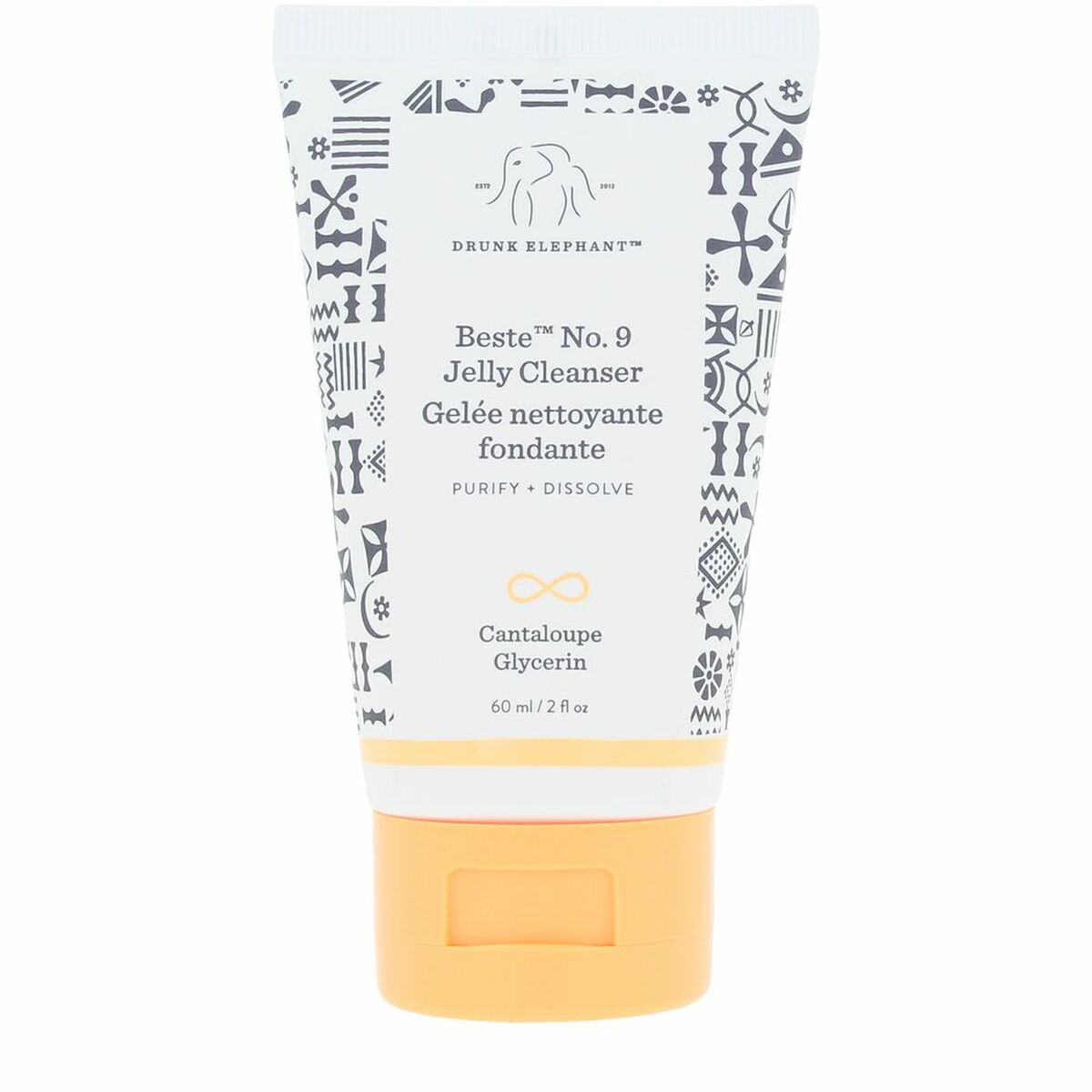 Drunk Elephant Beste No. 9 Jelly Cleanser 60ml tube for gentle facial cleansing, purifies and dissolves impurities.