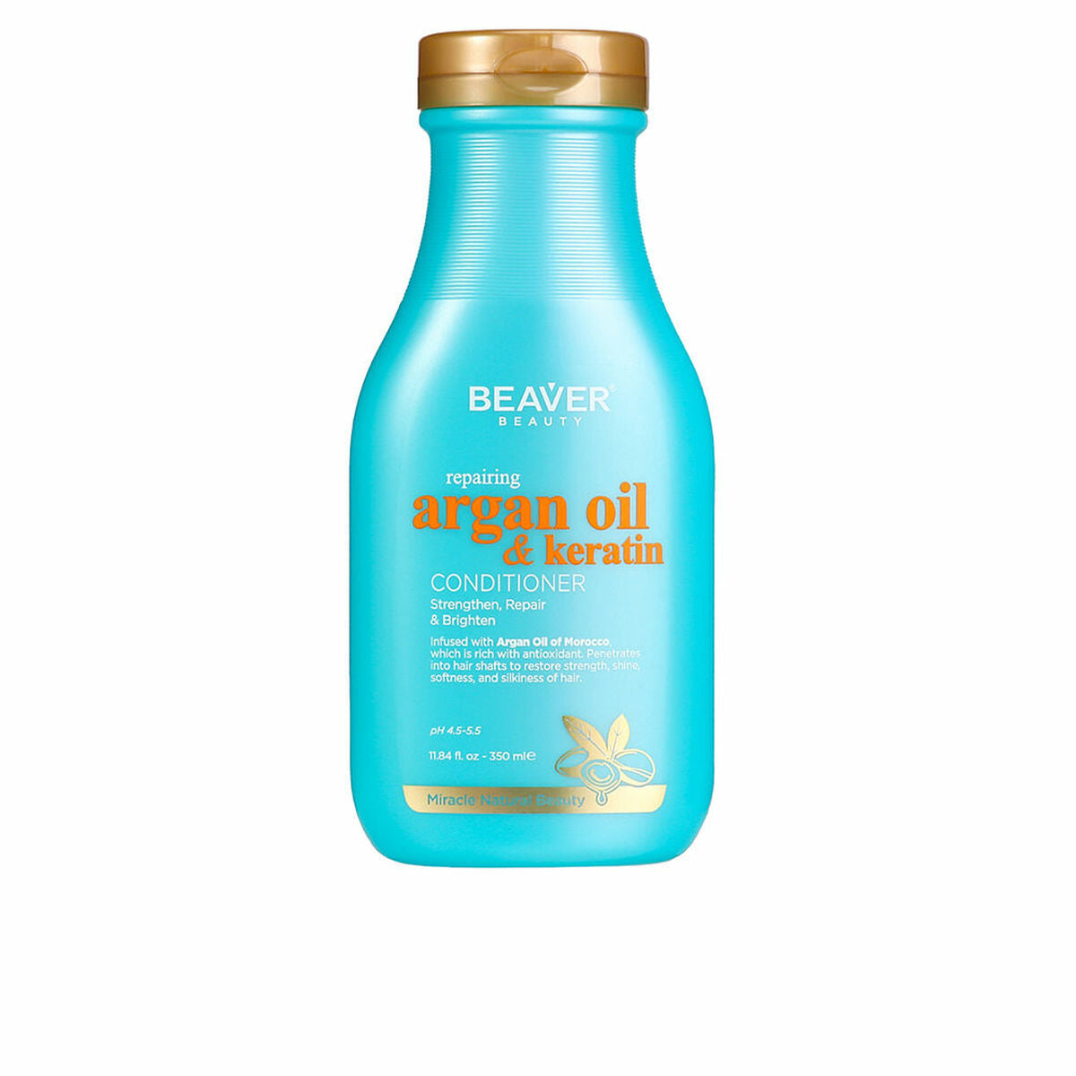 Beaver Argan Oil & Keratin Conditioner 350 ml for damaged hair, sulfate-free, unisex hair care