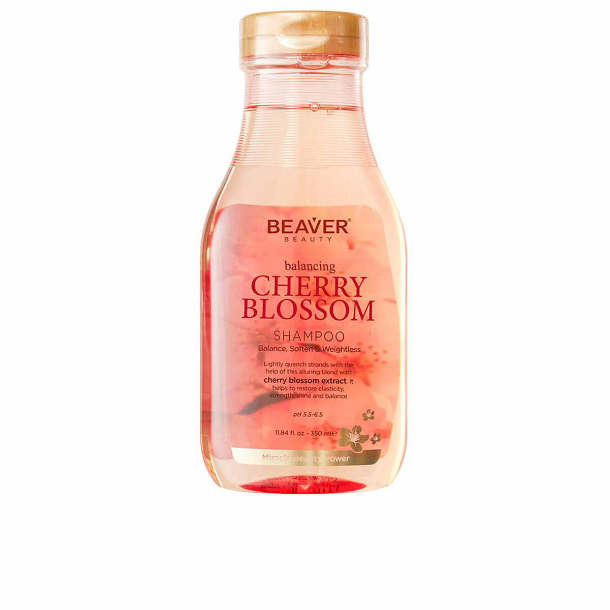 Beaver Cherry Blossom Shampoo 350 ml - paraben-free shampoo for oily hair, featuring cherry blossom extract.