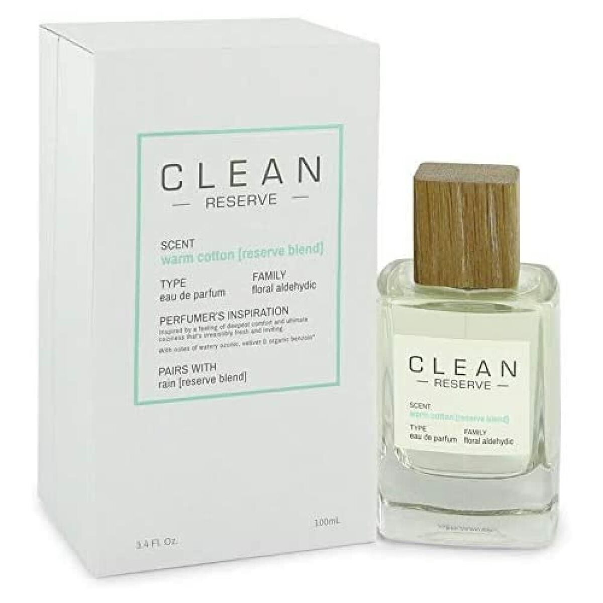 Clean Clean Warm Cotton EDP 100 ml bottle with box, unisex floral aldehydic fragrance.