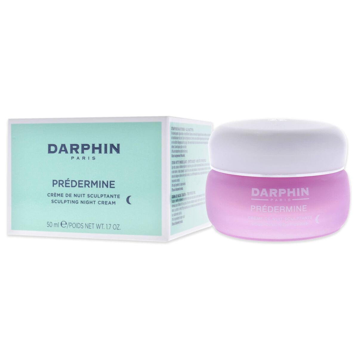 Crème de nuit Darphin Prédermine 50 ml, cosmétique sculptant pour femmes, effet tonifiant, soin de la peau.