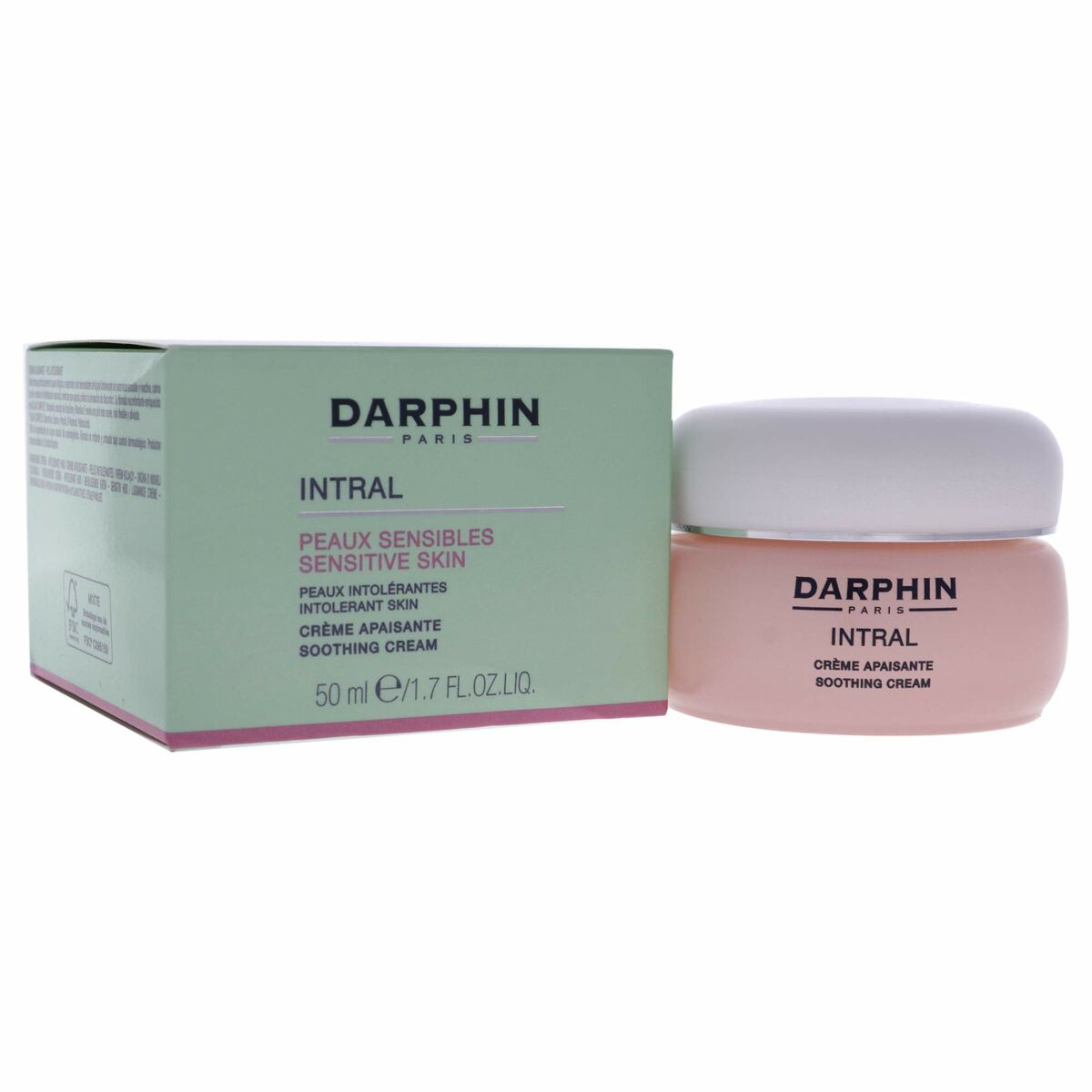 Darphin Intral Soothing Cream for sensitive skin, 50 ml jar and box packaging.