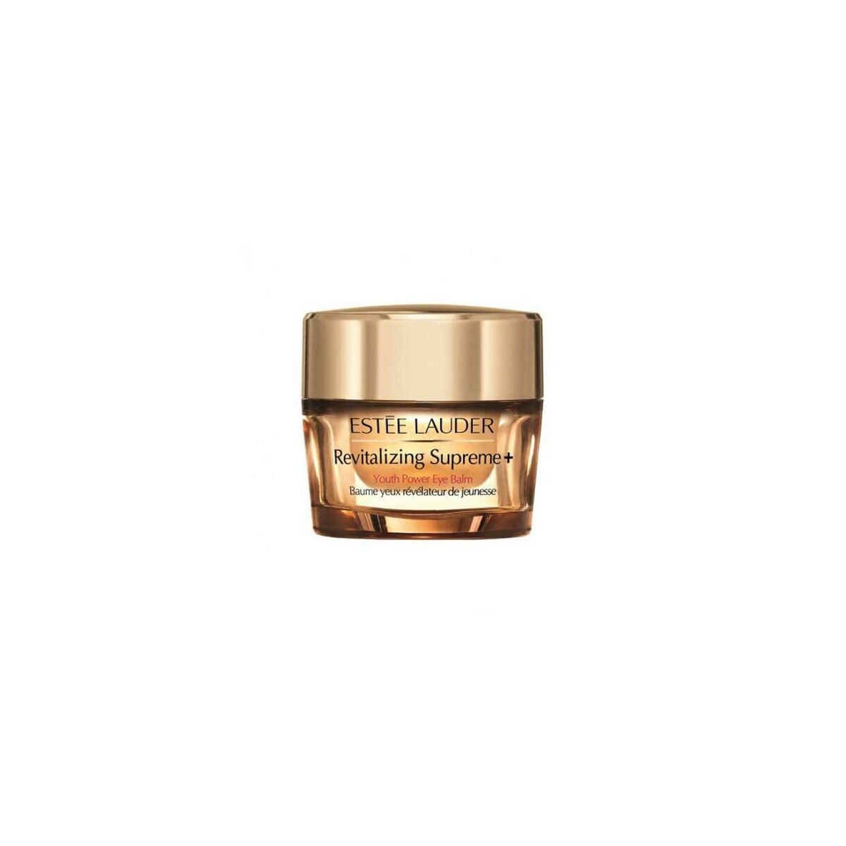 Estee Lauder Revitalizing Supreme anti-aging eye balm 15ml in gold jar for youthful skin.