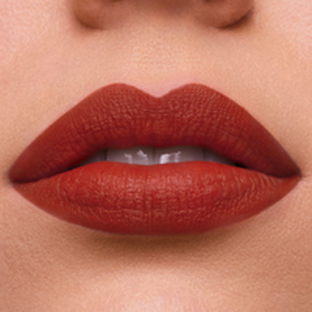 Lèvres maquillées avec le rouge à lèvres Estee Lauder Pure Color Persuasive, couleur crémeuse et élégante.