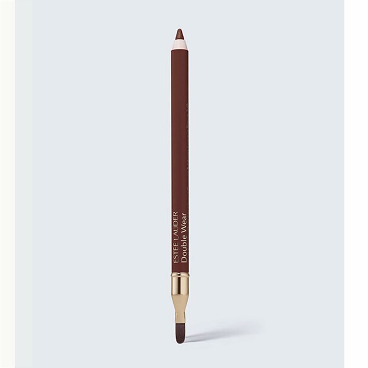 Estée Lauder Double Wear lip liner in chestnut color, featuring a brown pencil design for precise application.
