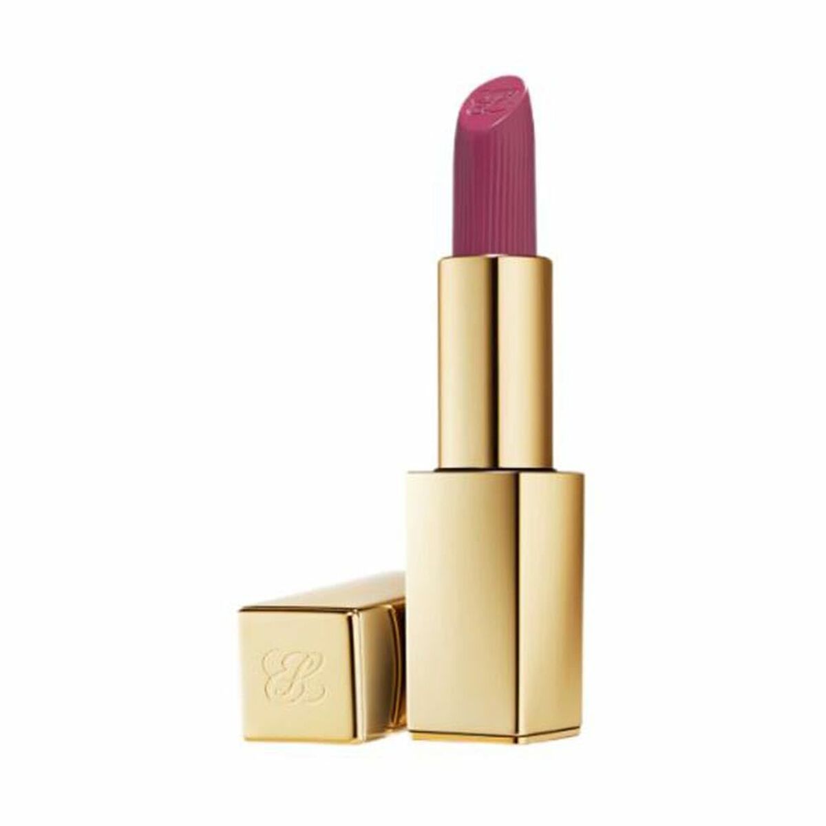 Rouge à lèvres Estee Lauder Pure Color Rebellious Rose Lustre avec emballage doré, 3,5 g, texture crème.