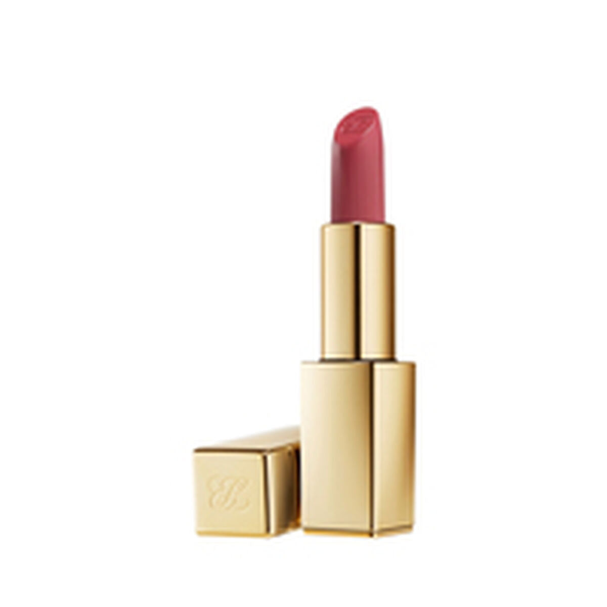 Rouge à lèvres Estee Lauder Pure Color en teinte Rebellious Rose, 3,5 g, packaging doré, idéal pour un look séduisant.