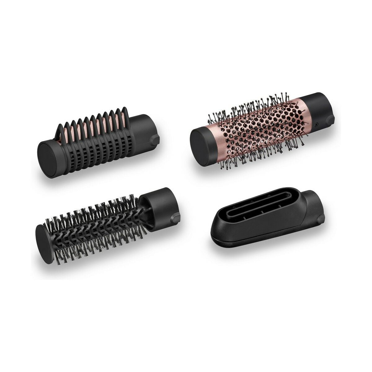 Quatre brosses interchangeables pour Brosse Babyliss AS126E 1000W, idéales pour tous les types de cheveux.
