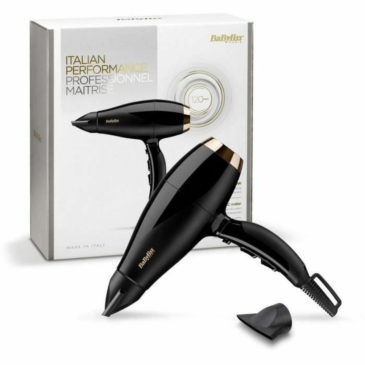 Sèche-cheveux Babyliss 6714E Super Pro 2300 W avec diffuseur, emballage italien, design professionnel