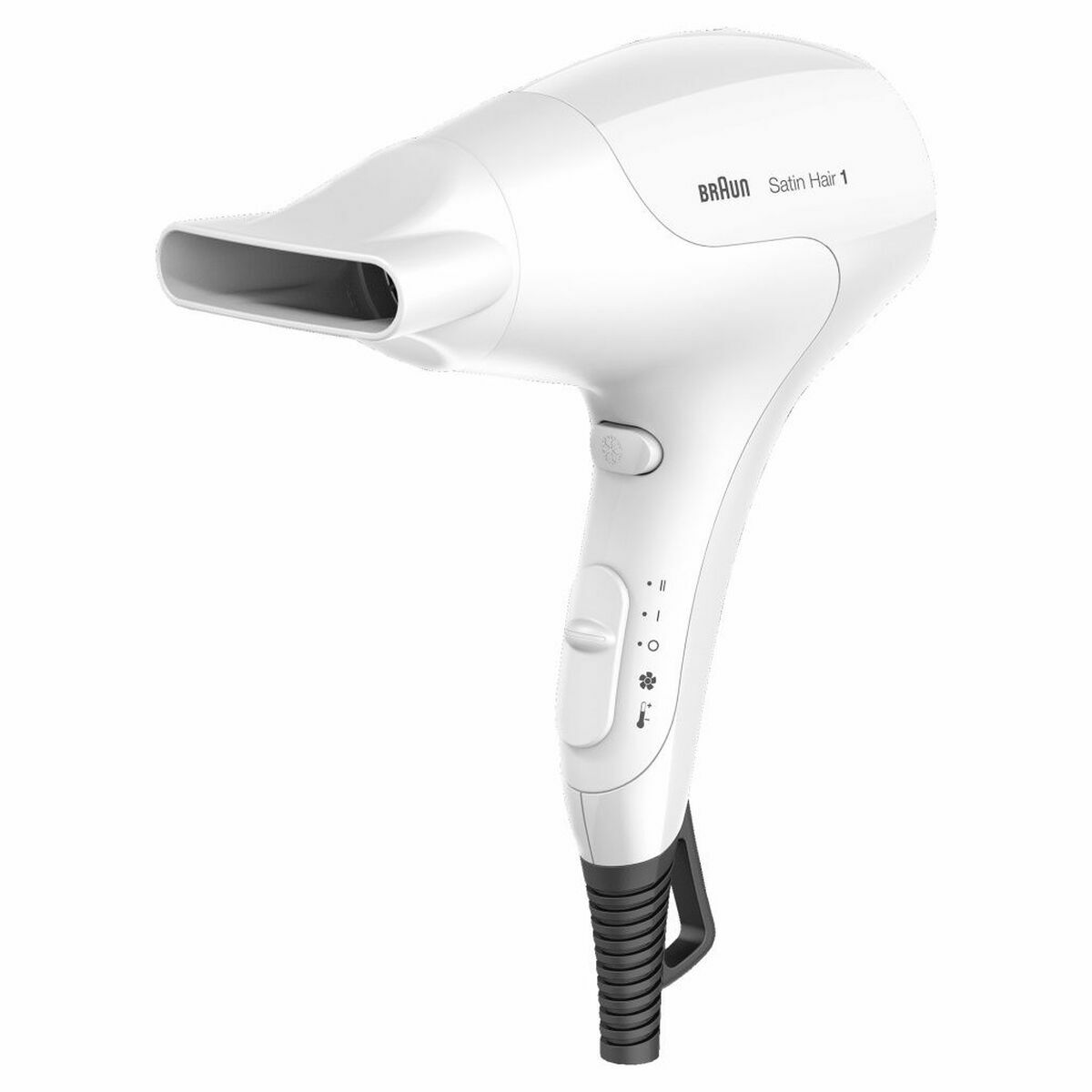 Sèche-cheveux Braun HD180 Blanc 1800 W avec fonction ionique et embout concentrateur d'air.