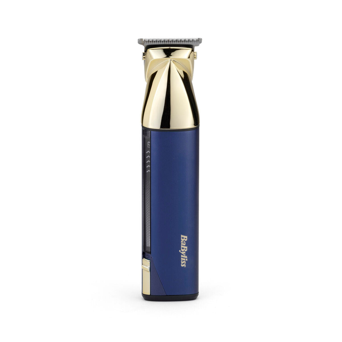 Tondeuse Babyliss MT992E, tondeuse rechargeable résistante à l'eau avec un design élégant en bleu et or.
