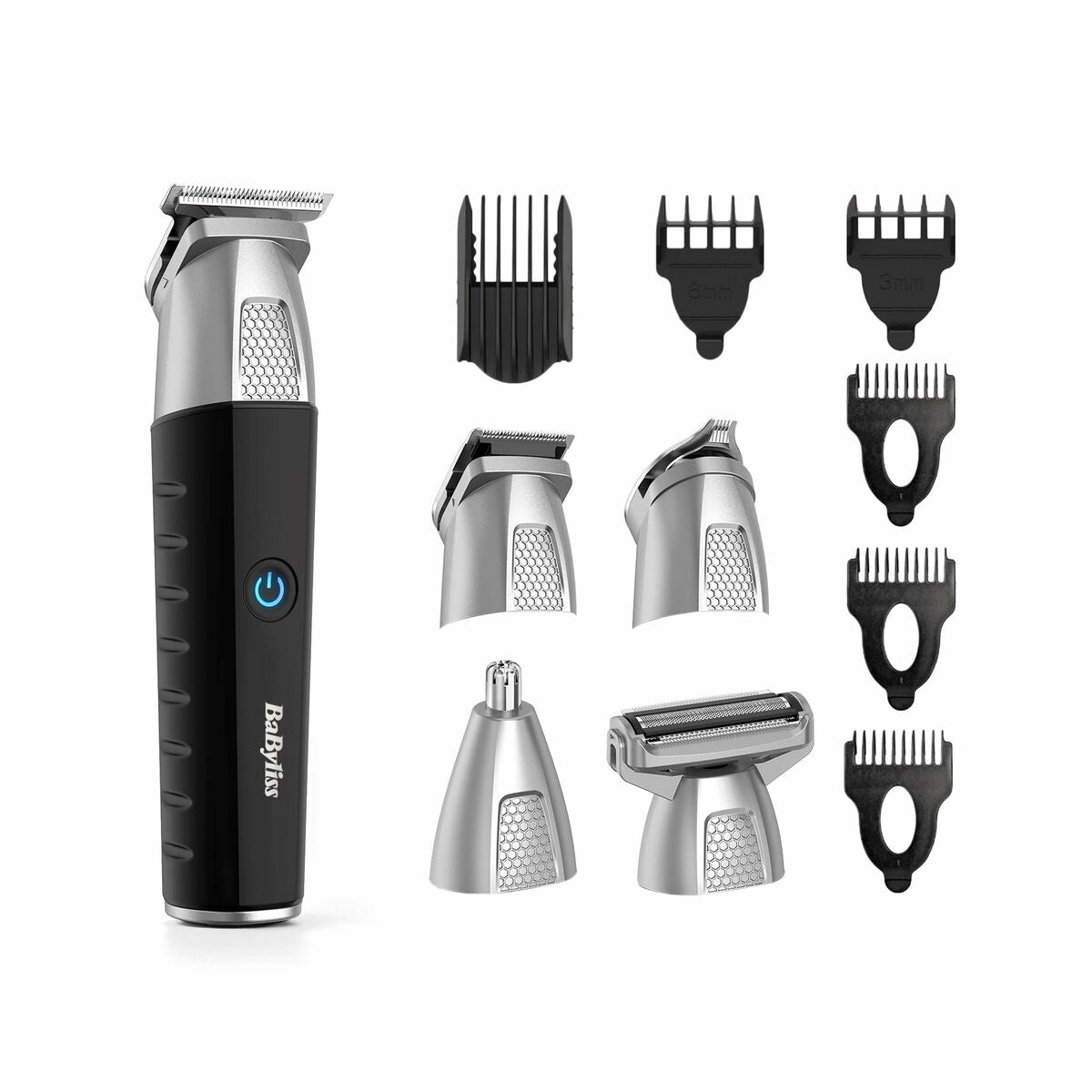Tondeuse Babyliss MT812E avec têtes interchangeables pour une coupe de cheveux précise et polyvalente.