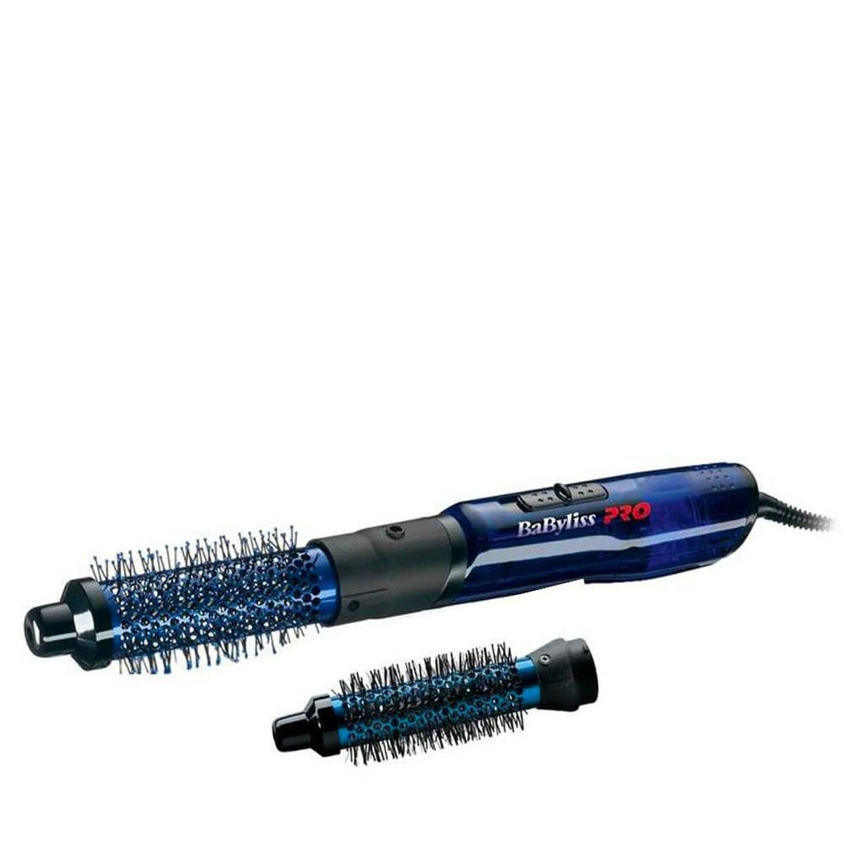 Brosse thermique Babyliss BAB2620E en bleu noir, idéale pour cheveux normaux, puissance de 700 W, longueur de câble 2,7 m.